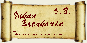 Vukan Bataković vizit kartica
